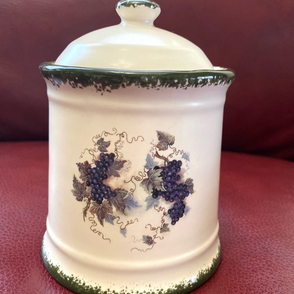 Vintage TRUE WORLD China Fruit Green Red Black Grapes Ceramic Canisters Storages - Picture 8 of 11